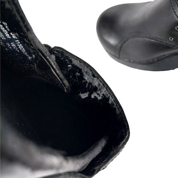 DANSKO! BLACK GENUINE LEATHER DESIGN ULTIMATE POSTURE/COMFORT CLOGS! SZ 7.5M - Picture 10 of 12